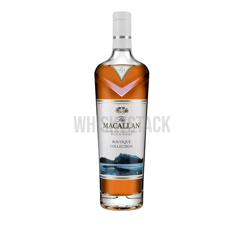 Macallan Boutique Collection 2020-flaske – en elegant single malt whisky med noter af tørrede frugter, honning og krydderier, perfekt til samlere.