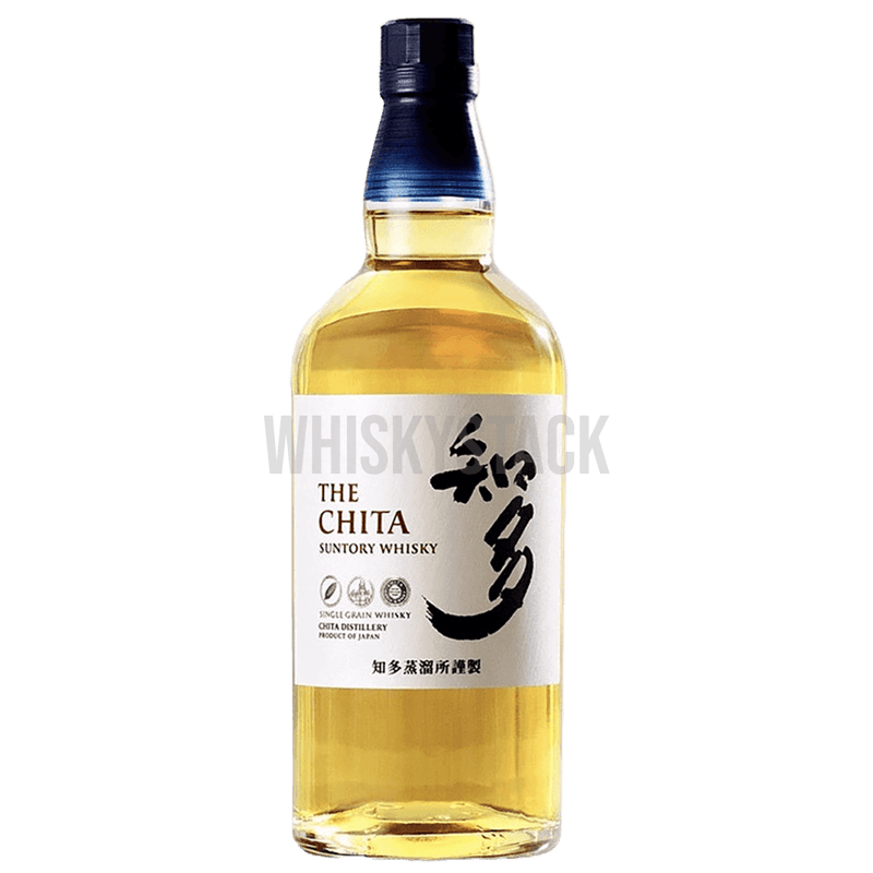 Suntory Chita japansk whisky flaske på enkel baggrund, fremviser dens glatte og sofistikerede smag